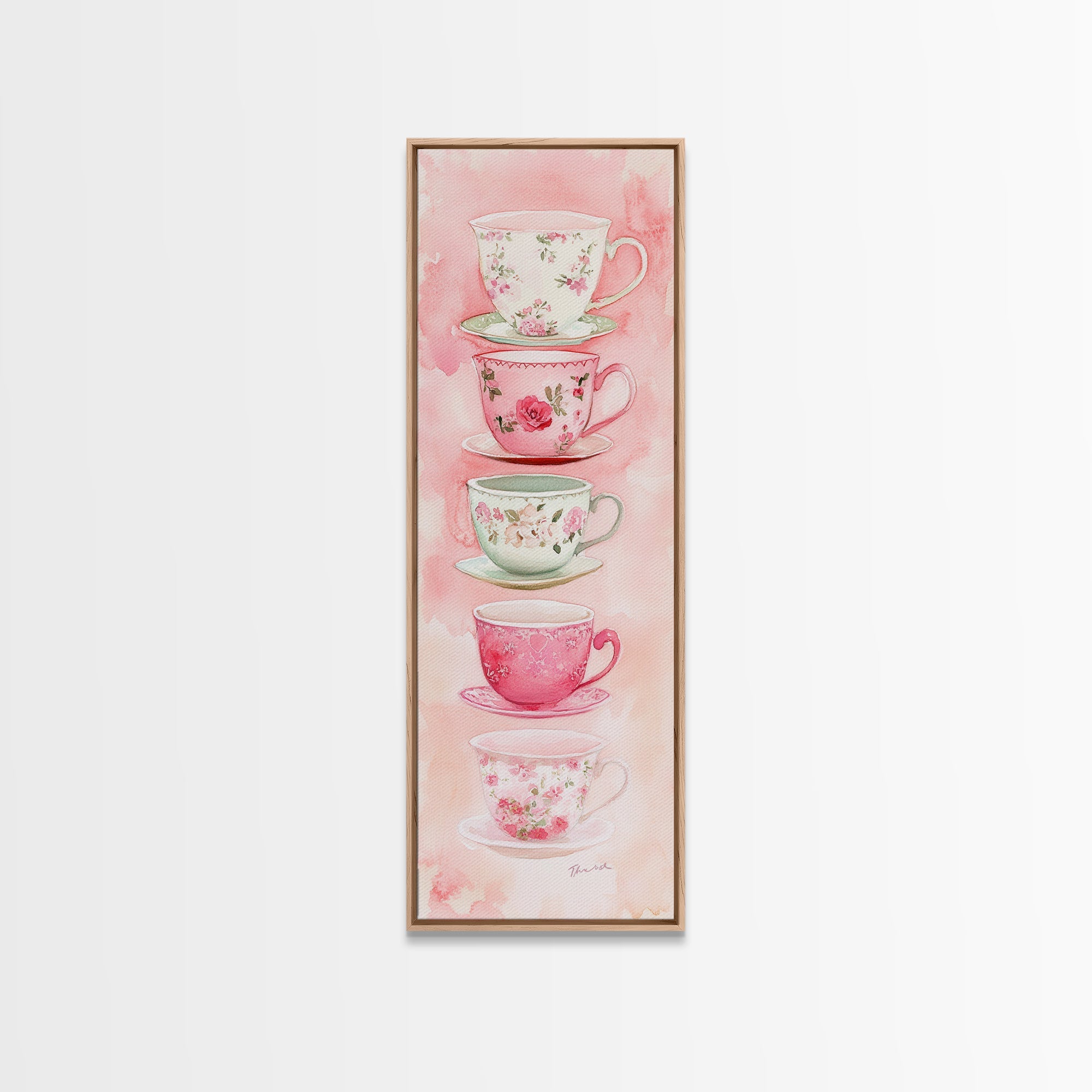 Vintage Teacup Illustration Canvas Print