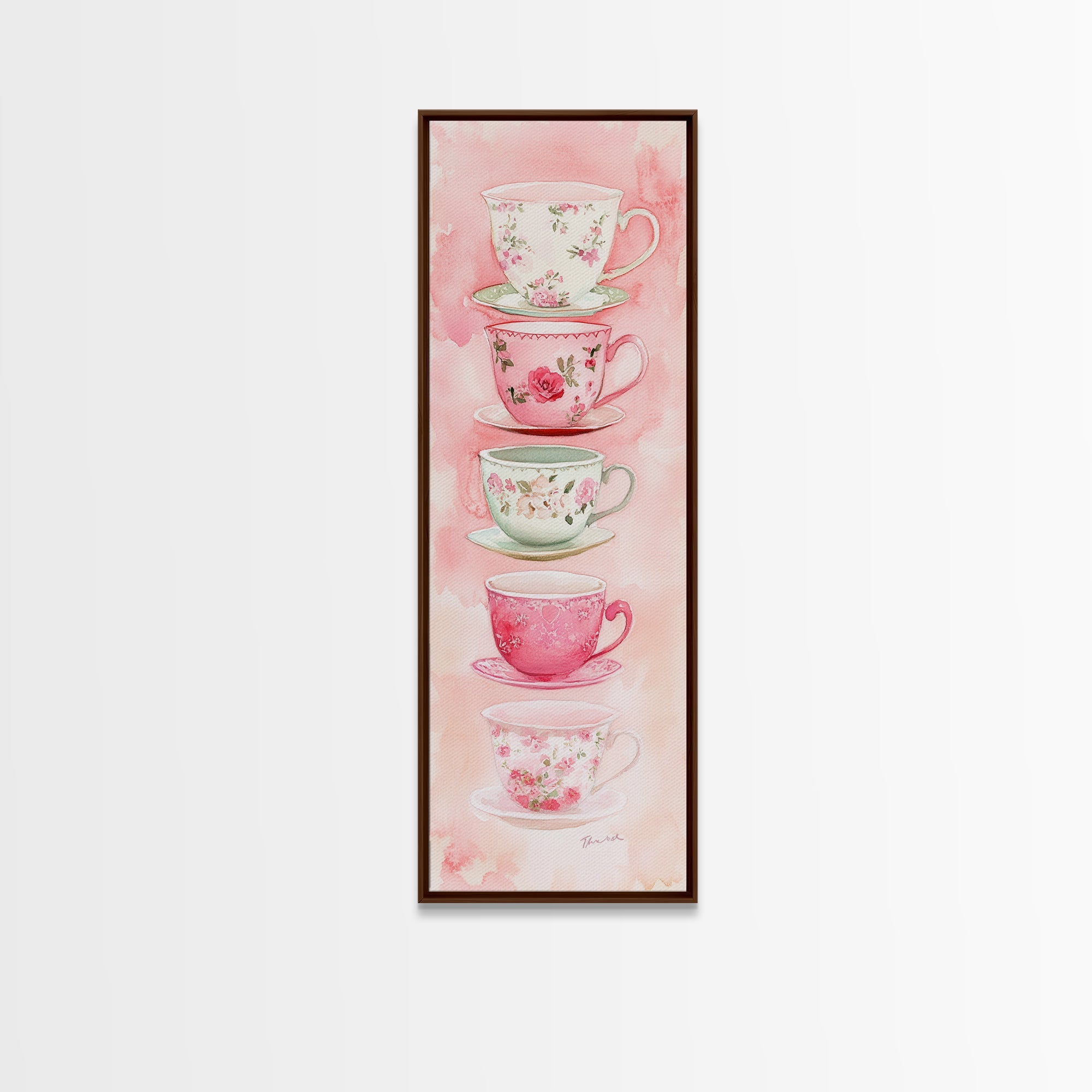 Vintage Teacup Illustration Canvas Print