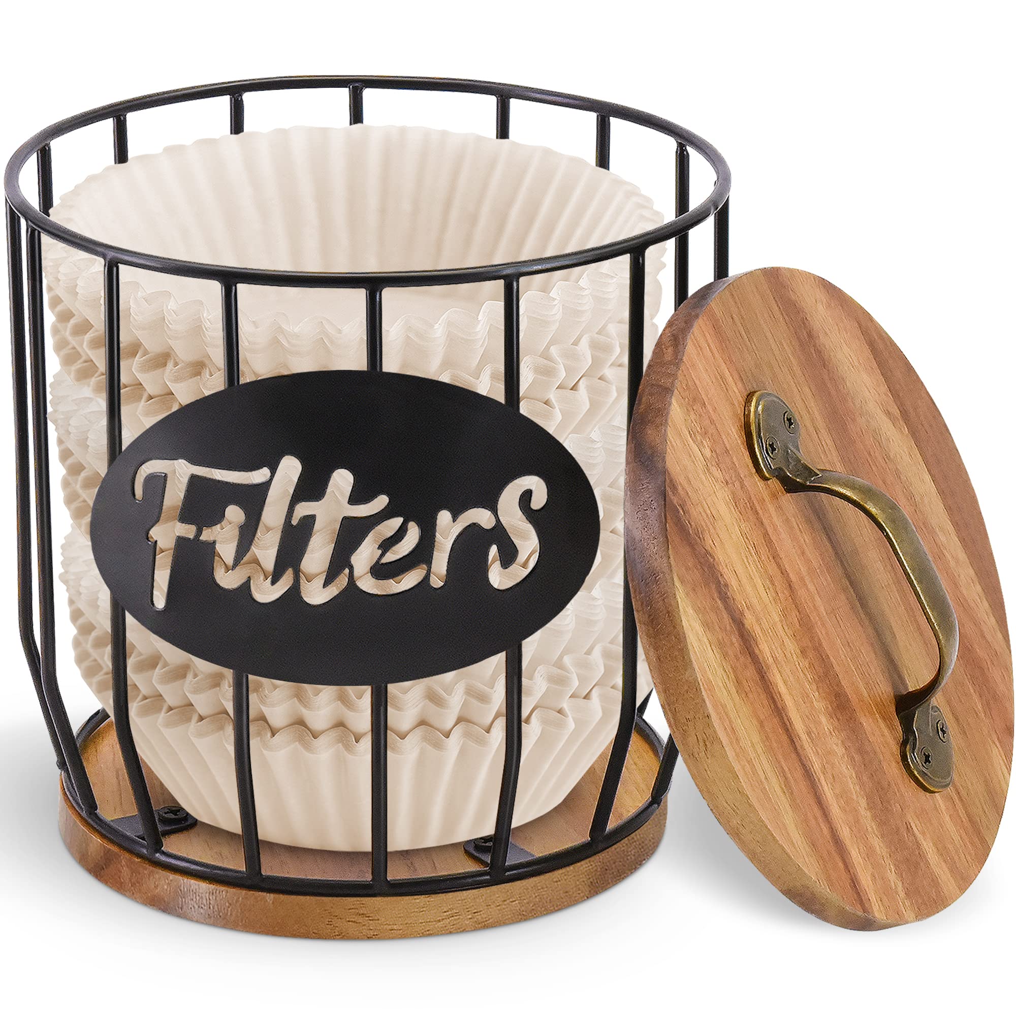 Rustic Coffee Filter Holder with Lid