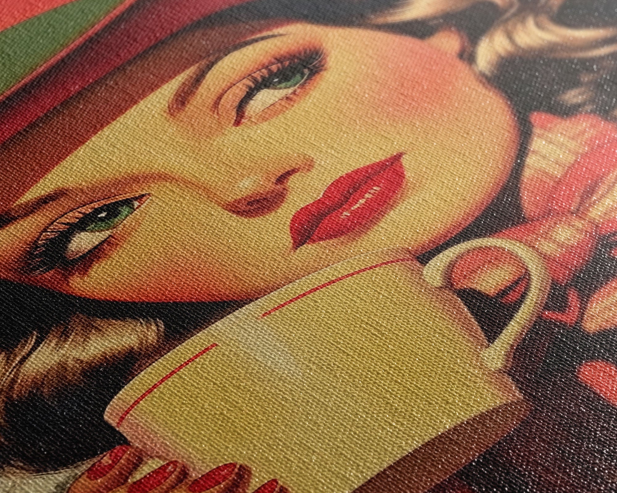 Retro Christmas holiday art framed