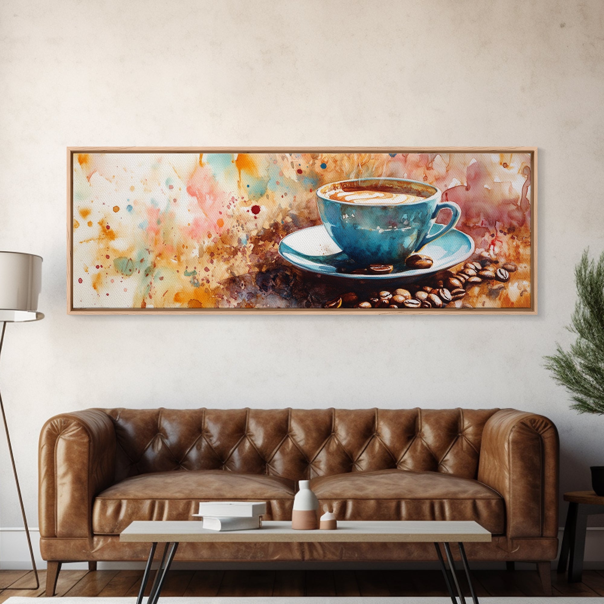 Latte Art Canvas Print, Coffee Wall Art