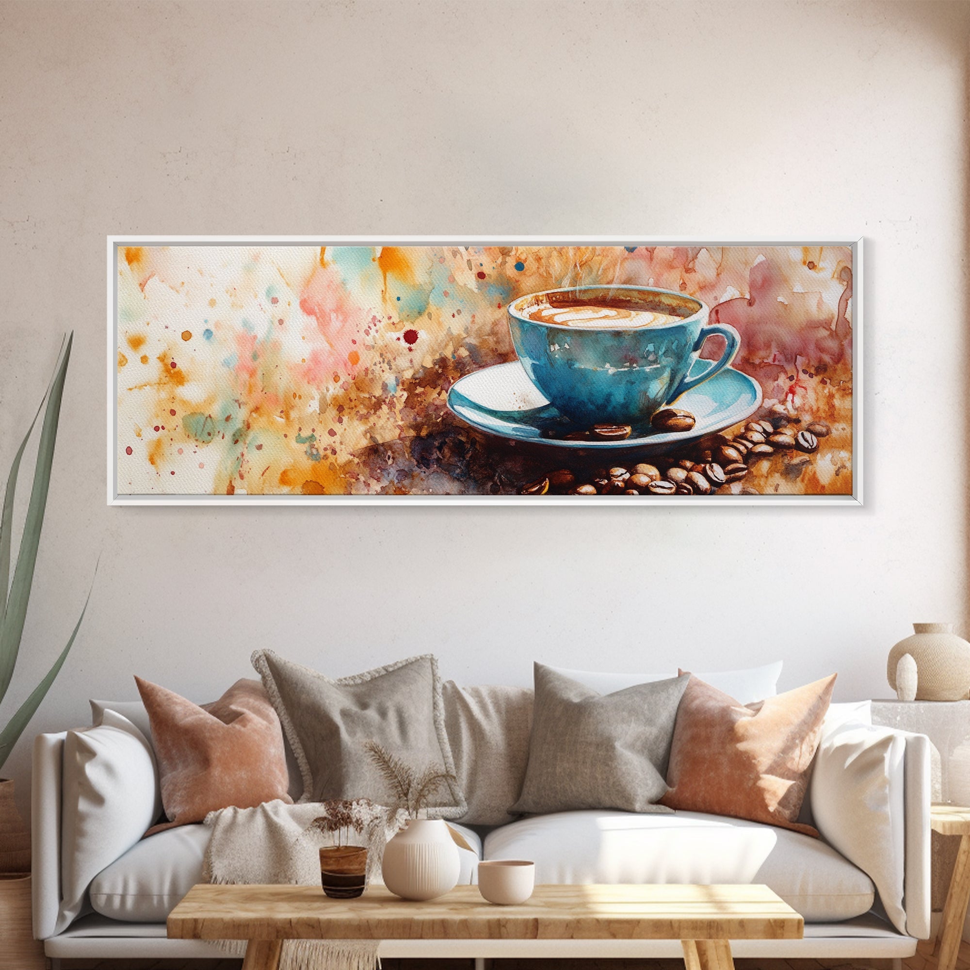 Latte Art Canvas Print, Coffee Wall Art
