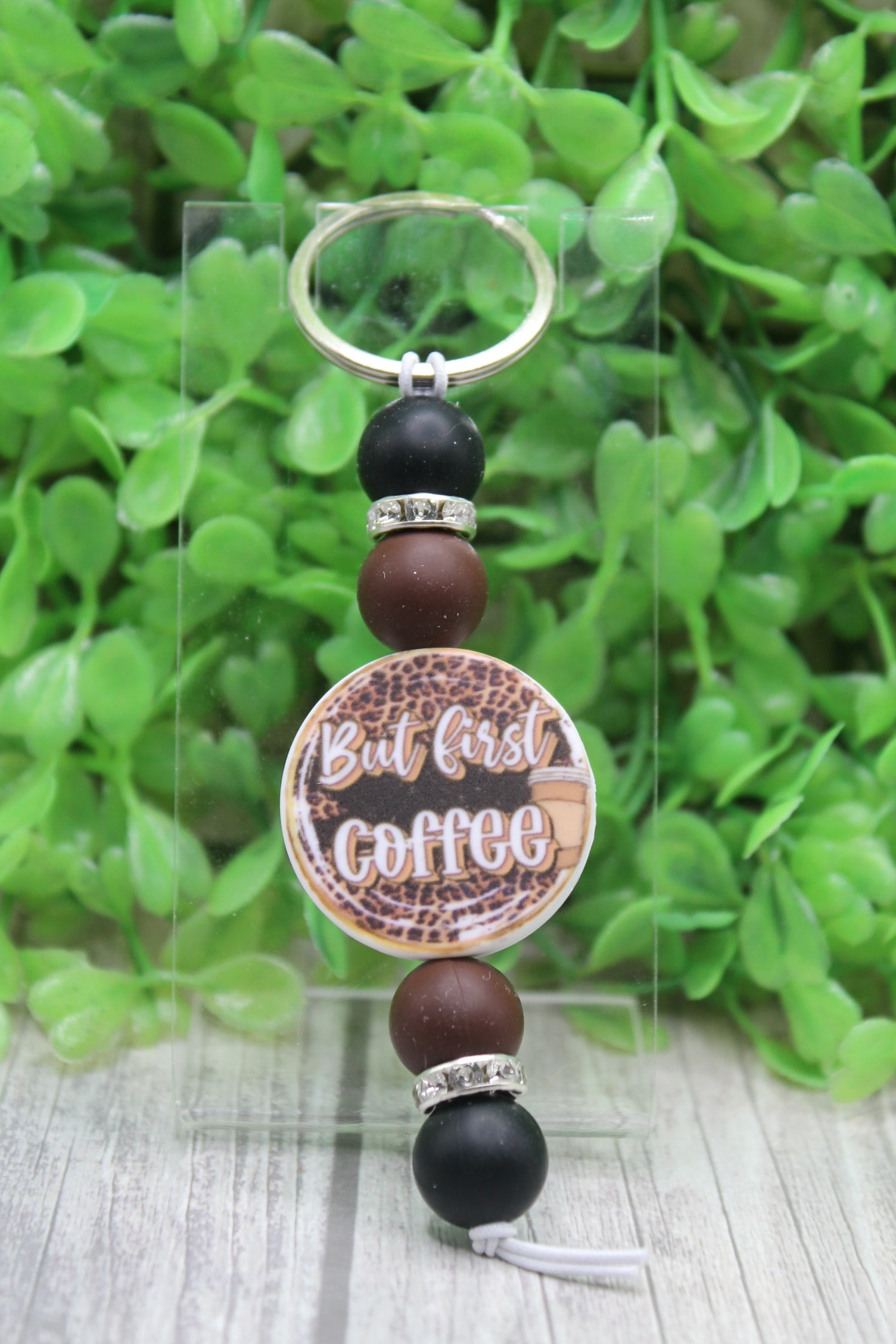 But First, Coffee Bead Keychain