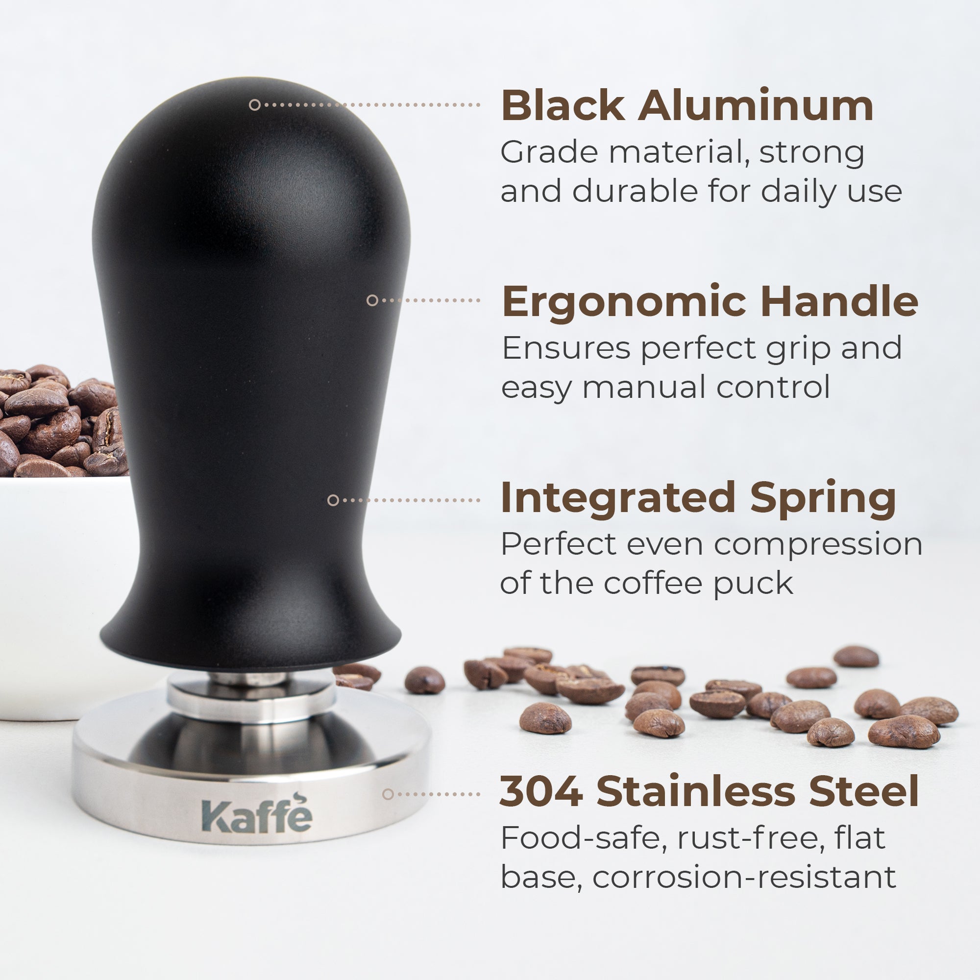 Espresso Tamper with Spring, 54mm