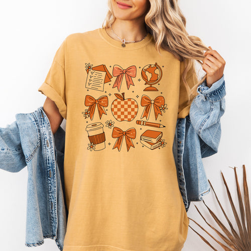 Back to School, Bow, Teacher Icons, Coffee T-Shirt