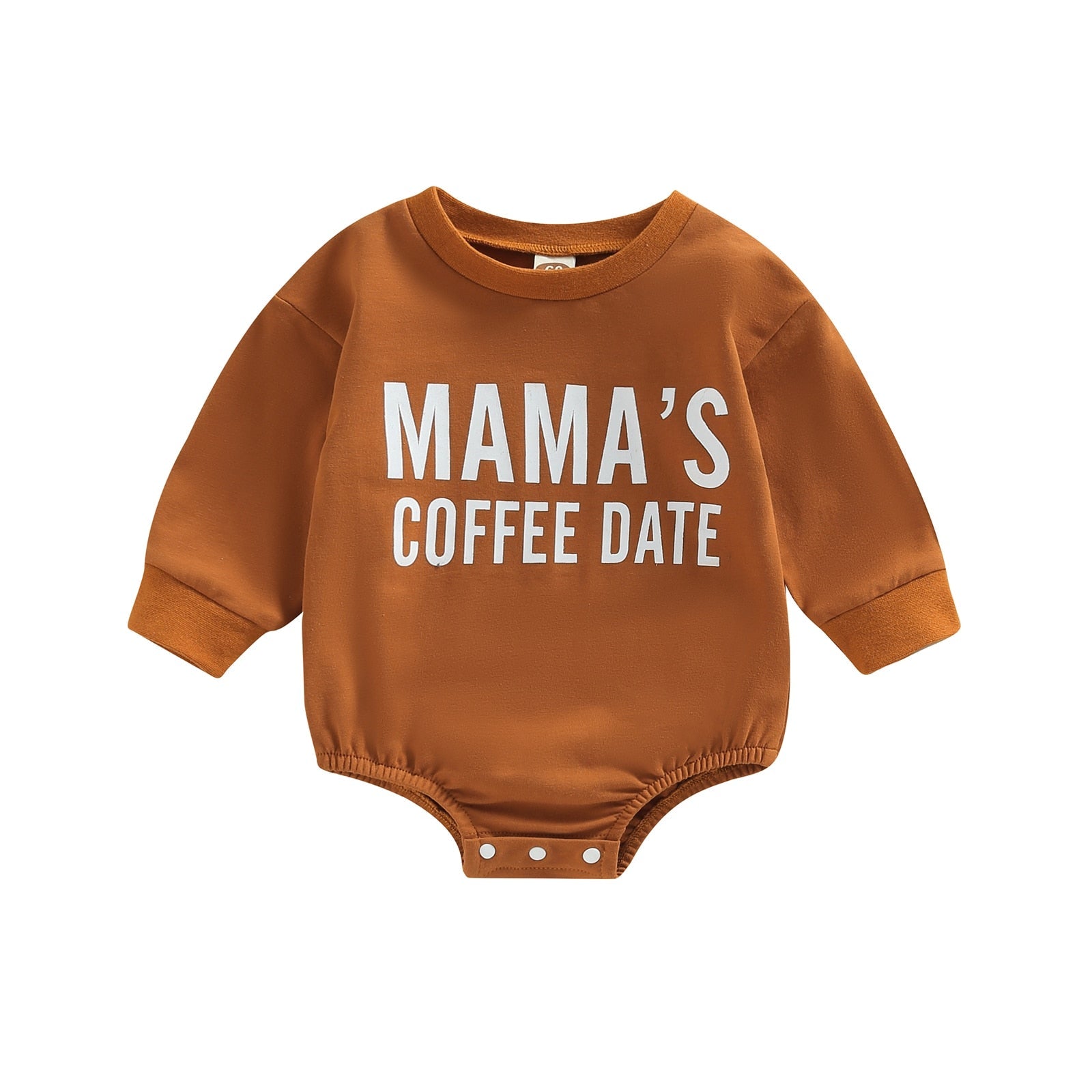 Mamas Coffee Date Print Long Sleeve Bubble Romper