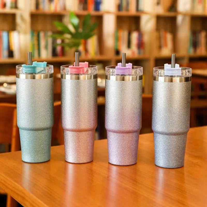 Coffee Cup Thermos with Straw