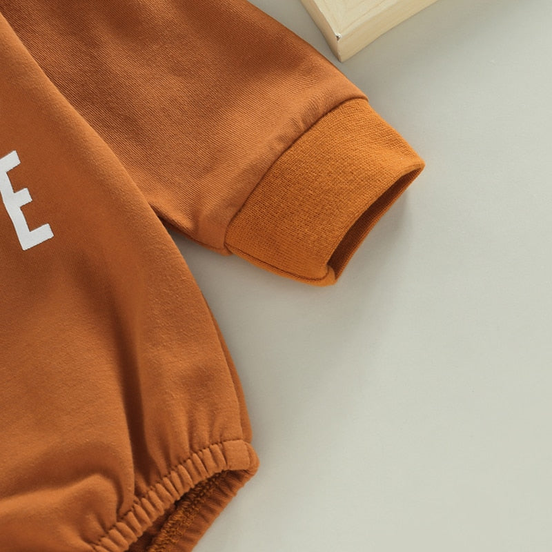 Mamas Coffee Date Print Long Sleeve Bubble Romper