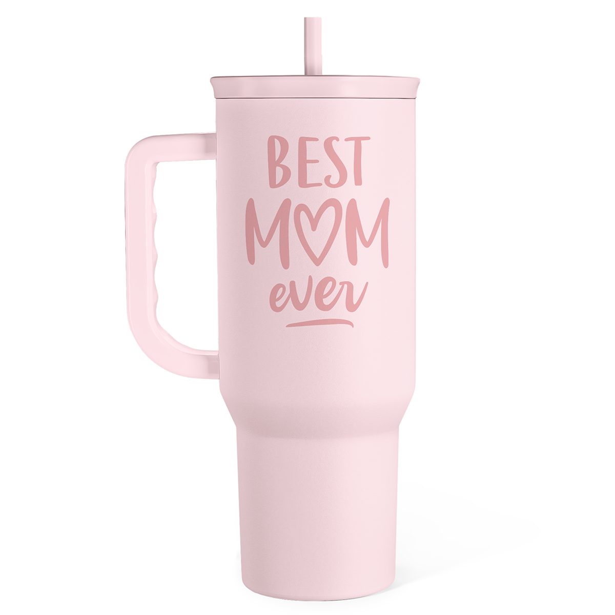 Best Mom Stainless Steel Tumbler with Handle, Travel Coffee Mug