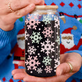 Pastel Snowflakes Glass Tumbler 17oz
